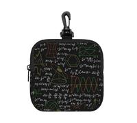 Símbolos matemáticos Negros, fórmula matemática, Monedero Cuadrado con Cremallera, Bolsa de Almacenamiento para Monedas con Cierre de mosquetón, Monedero