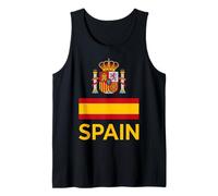 Símbolos Nacionales españoles y Texto Amarillo Camiseta sin Mangas