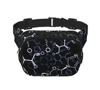 Símbolos químicos de la química,Riñonera Cuadrada de Doble Capa, Bolso de Viaje, Bolso Informal para el Pecho.