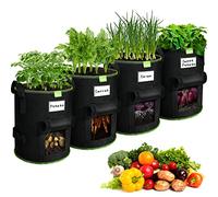 SIMBOOM Bolsa de Cultivo 4 Piezas, 40L Bolsas para Plantas Maceta de Tela para Papas Tomates Fresas