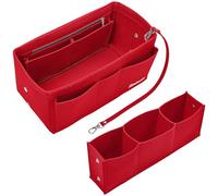 SIMBOOM Organizador de Bolso de Fieltro, Multi-Bolsillo Organizador Bolso Insertar Bolsa en Bolsa Bolso Cosmético para Mujer (Rojo, L)