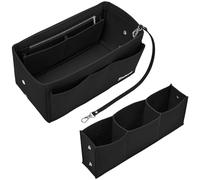 SIMBOOM Organizador de Bolso de Fieltro, Organizador Bolso Insertar para IPad Mini, Cosméticos, Billetera, Perfume, llave (Negro, M)