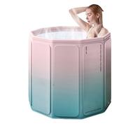 Simcat Bañera plegable portátil, bañera de hielo para entrenamiento de terapia de agua fría, bañeras independientes para ducha, spa (rosa)