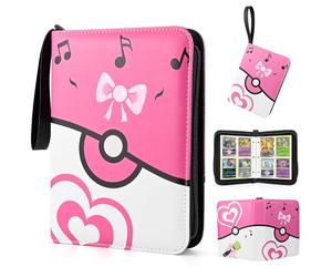 SIMDAO Álbum de recortes con 4 compartimentos, 400 compartimentos, colección de juegos de cartas coleccionables, portatarjetas coleccionables con 50 fundas, carpeta de tarjetas coleccionables para