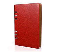 SIMDAO Cuaderno A5, cuaderno con cubierta de piel sintética, cuaderno recargable con 6 agujeros, cuaderno de tapa dura, cuaderno rayado para negocios, viajes, oficina, escritura, 100 páginas/200 hojas