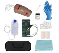 Simedutech Kit de entrenamiento de simulación de trauma de rodilla, entrenador de embalaje de heridas de bala y laceración, kit de entrenamiento para detener el sangrado para educación de manejo de