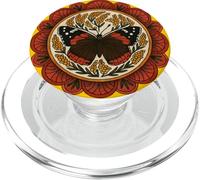 Simetría de mandala mariposa almirante rojo con inspiración natural PopSockets PopGrip para MagSafe
