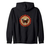 Simetría de mandala mariposa almirante rojo con inspiración natural Sudadera con Capucha