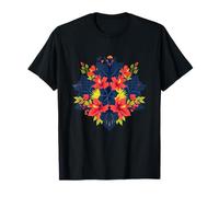 Simetría Floral Tropical de Flor de Hibisco Camiseta