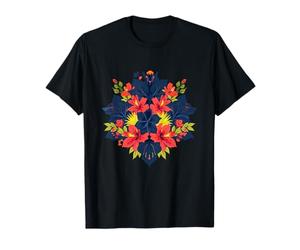 Simetría Floral Tropical de Flor de Hibisco Camiseta