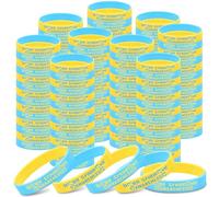 Simgoing Pulsera de silicona para concienciación sobre el síndrome de Down, pulsera elástica para hombres, mujeres, adolescentes, unisex, campañas de caridad escolar, eventos, suministros de regalo,