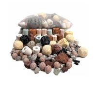 SimiAqua Medios de filtro biológico, juego de anillos de cerámica con bolsa de malla para filtro de acuario, estanque y pecera (1 kg, 2.2 libras)