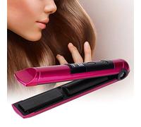 Simlug Plancha de Pelo, Herramienta de Peinado del Cabello rizador Recargable USB Multifuncional Mini rizador (Rosa roja)