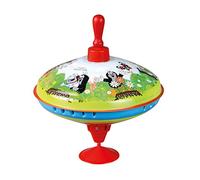 Lena tin toys 52249 - Peonza circular Ø19 cm The Little Mole, peonza metálica, columpio de chapa, peonza clásica, peonza de chapa con punta, peonza de juguete para niños de 18 meses o más