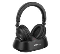 SIMOLIO 757D Auriculares Inalámbricos TV con Diálogo Aclarado y Modo TV&BT | Conexión para Soundbar, 3 Modos Sonido, Base de Carga, Almohadillas Reemplazables, Auriculares Bluetooth para Móvil, 50M
