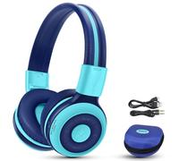 SIMOLIO Auriculares Bluetooth para niños con micrófono, Auriculares Plegable para niños con 75/85/94dB Volumen Limitado, Puerto compartido, EVA Caso, Audio Cable, niñas y niños