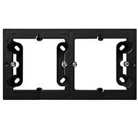 SIMON 10 Caja Superficie Doble Negro Base Enchufe Empotrar IP20 | Caja de superficie con dos elementos, instalación vertical u horizontal sin obras. Serie Simon 10, interior IP20.