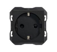 SIMON 270 ENCHUFE SCHUKO EMPOTRAR TOMA TIERRA NEGRO MATE 16A 250V | Enchufe de pared plano y fino, tipo hembra, fácil instalación. Serie Simon 270, interior, acabado negro mate.