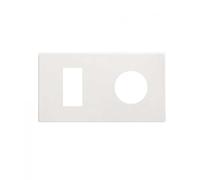 SIMON 270 | Marco estética mínima 2 elementos enchufe + módulo estrecho blanco 27191620-090