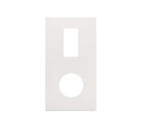 SIMON 270 | Marco estética mínima 2 elementos enchufe + módulo estrecho blanco 27192620-090