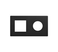 SIMON 270 | Marco mínimo con 2 elementos 1 enchufe + 1 módulo negro mate 27190620-098
