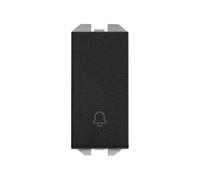 SIMON 270 | Pulsador con grabado campana 10A y módulo estrecho negro mate 20001152-098