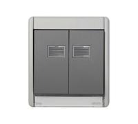 Simon 4400026-035 - Marco Con Tecla Doble Gris S.44 Aqua