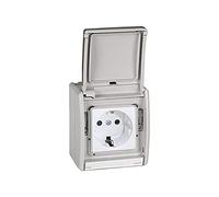 Simon 4490432-035 - Base Enchufe Bipolar Con T.T.Lateral Gris 10/16A 250V Emb.Rapido