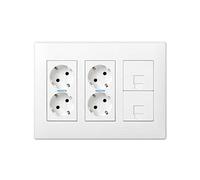 Kit caja pared de superficie o empotrar para 3 elementos dobles con 2 enchufes dobles y 2 placas 1 RJ45 blanco Simon 500 Cima