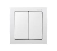 SIMON 73 LOFT - GRUPO DE 2 INTERRUPTORES, MECANISMO DOBLE DE SUPERFICIE PARA CONTROL INDEPENDIENTE DE DOS PUNTOS DE LUZ, SERIE COMPACTA SIN NECESIDAD DE OBRA, COLOR BLANCO