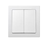 SIMON 73 LOFT - Grupo de 2 Interruptores, Mecanismo Doble de Superficie para Control Independiente de Dos Puntos de Luz, Serie Compacta sin Necesidad de Obra, Color Blanco