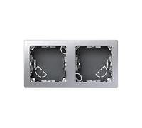 SIMON 73 LOFT - Marco 2 Elementos, Instalación en Superficie, Compatible con Mecanismos Simon 73 Loft, Diseño Moderno y Acabado Color Aluminio