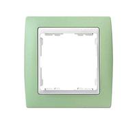 Simon 82611-65 - Marco 1 Elemento.Verde/Zocalo Blanco