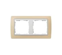 Simon 82621-31 - Marco 2 Elementos.Crema/Zocalo Blanco