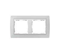 Simon 82621-33 - Marco 2 Elementos.Gris/Zocalo Blanco