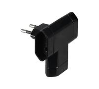 SIMON - Adaptador 3 Tomas Extra Plano 10A (250V, 2500W), Enchufe MÚLTIPLE Compacto para Espacios REDUCIDOS, Color Negro