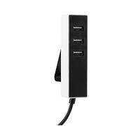 SIMON - Adaptador de Enchufe USB y USB C, Cargador Múltiple con 3 Tomas USB A + 1 Cable USB C, Ladrón de Enchufes USB 2,1 A, Color Blanco y Negro