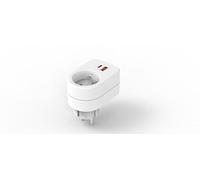 Simon - Adaptador Combi, adaptador de pared con conector francés 16A y 2 puertos USB, color blanco