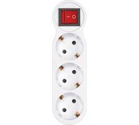 Simon - Adaptador con Interruptor 3 Tomas Frontales 16A (250V, 3680W), Enchufe Múltiple Compacto con Control On/Off para Mayor Seguridad y Ahorro Energético, Color Blanco