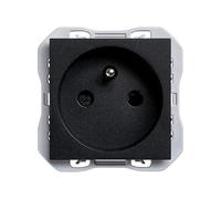 SIMON - Base de Enchufe, Toma Francesa, Serie Simon 270, Enchufe de Empotrar para Pared, 16A y 250V, Apto para Interiores (IP20), Fácil de Instalar, Color Negro (20000458-098)