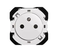 SIMON - Base de Enchufe, Toma Francesa, Serie Simon 270, Enchufe de Empotrar para Pared, 16A y 250V, Sistema Clean Apto para Interiores (IP20), Fácil de Instalar, Color Blanco (20000455-090)