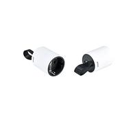 SIMON - Base Móvil con Salida Frontal, Clavija de Enchufe Hembra 16A 250 V, con Toma Tierra y Sistema Easy-Pull, Ideal para Espacios Reducidos y Detrás de Muebles, Color Blanco y Negro
