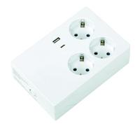 SIMON Base MULTIFIX 3 Tomas SCHUKO 16A 2 USB C Carga RÁPIDA EMPOTRAR | Regleta con toma de tierra e instalación empotrada, 3 tomas Schuko 16A y 2 USB C con carga rápida, 250V, 3680W