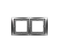 Simon Basic Neos Marco doble IP44 acero inox BMRC2B/21