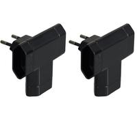 Simon brico - Adaptador 10a 250v 3 tomas negro blister (Paquete de 2)