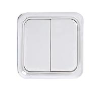 Simon brico alfa - Interruptor conmutador doble 10a serie alfa retráctil