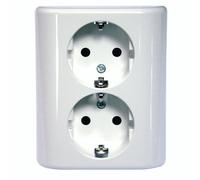 Simon Brico Base Enchufe de Pared Doble Empotrable Blanco