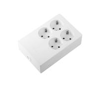 SIMON BRICO - Base Multifix, Enchufe Múltiple, Multiplicadora de 4 Tomas, 16A con Toma de Tierra, Instalación Empotrada, Pared o Superficie, 250V, Potencia Máxima 3680W, Color Blanco