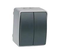 Simon brico estanca - Interruptor conmutador doble serie estanca ip44 retráctil