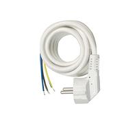 SIMON - Cable H05VV-F 3G1MM² para Bases Multifix, Apto para Ladrones y Regletas de Enchufe Múltiple, 16A, 250V, Potencia Máxima 3680W, Alargadera 3 Metros, Color Blanco